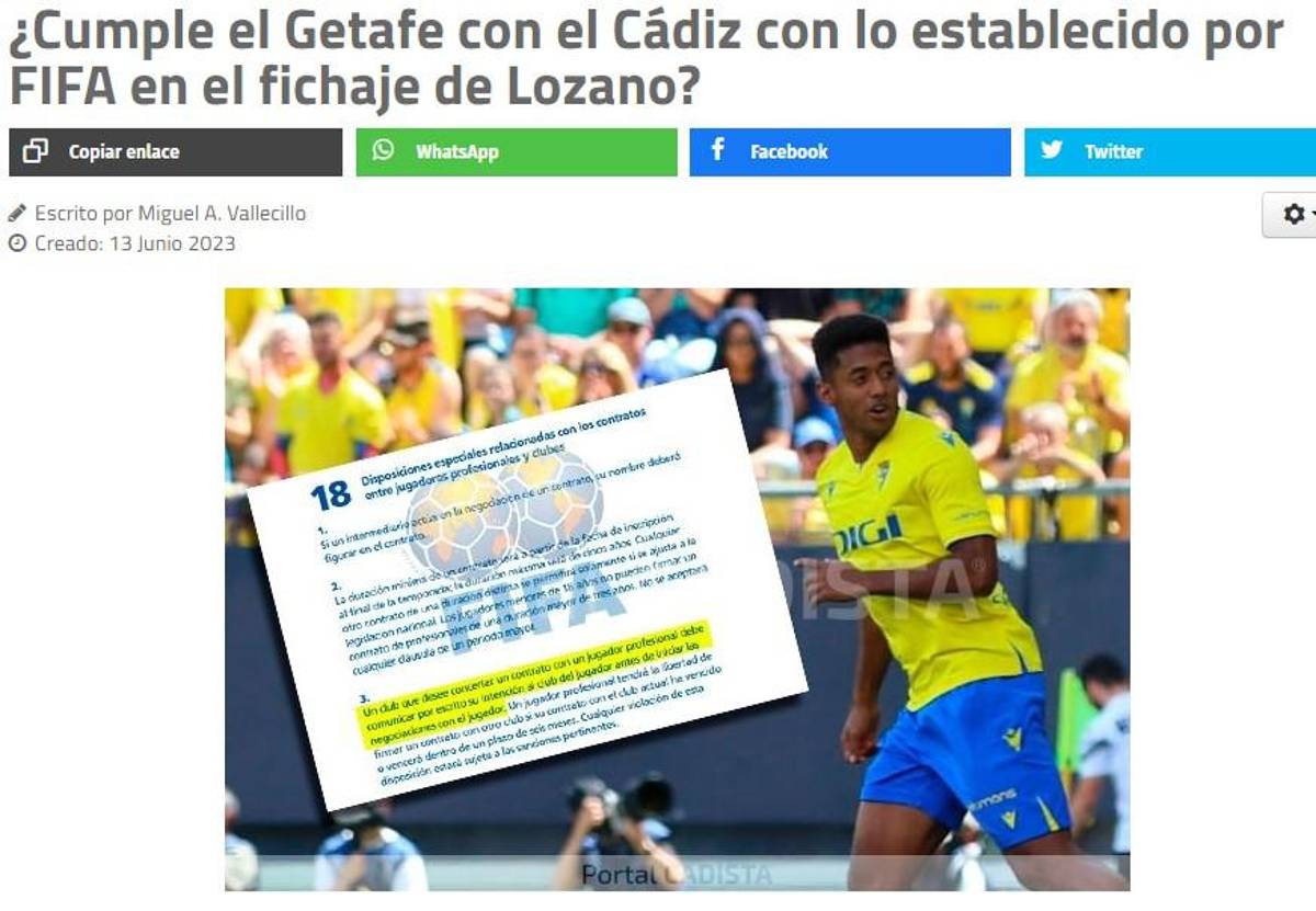 Lo que dice la prensa de España sobre el fichaje del Choco Lozano por el Getafe: “Jugador de rendimiento irregular, pero...”