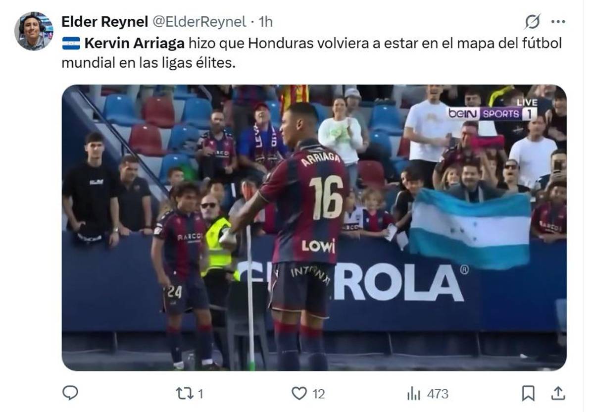 Es dueño del Levante y es una bestia: aficionados explotan tras el gol de Kervin Arriaga en España