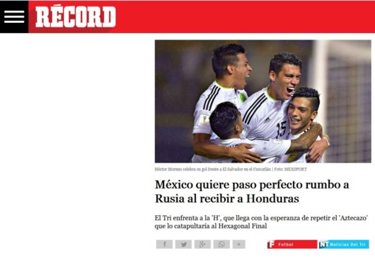 La prensa mexicana habla de la previa del duelo México-Honduras ¿Aztecazo?
