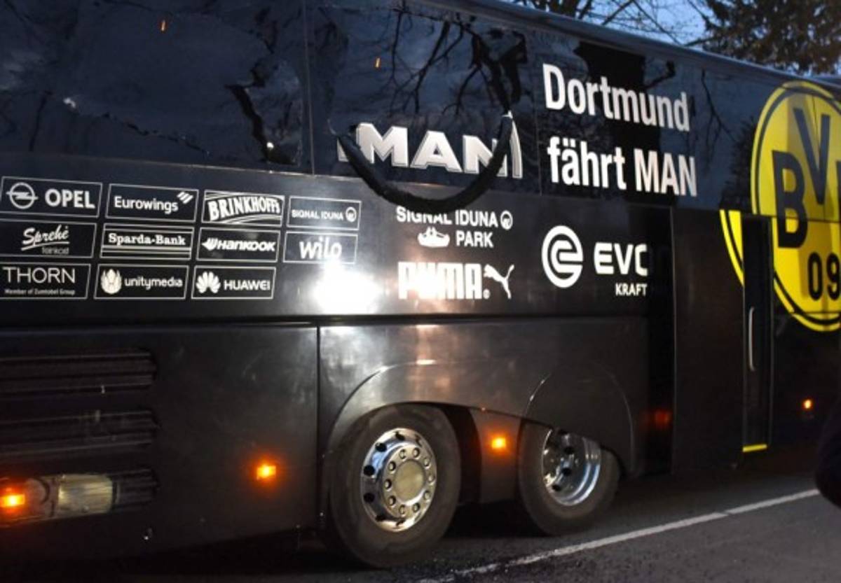 Así quedó el autobús del Borussia Dortmund tras la explosión
