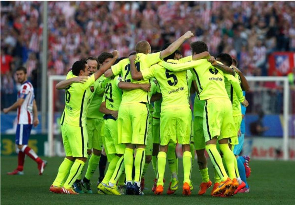 Barcelona campeón de la liga española tras vencer 1-0 a Atlético de Madrid