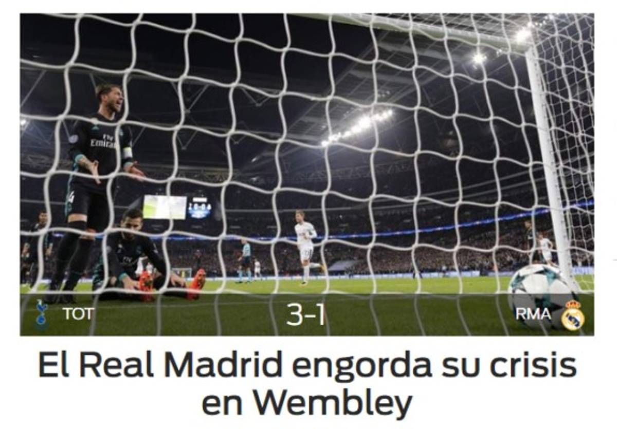 ¡CRISIS! Así reacciona la prensa mundial tras la dura derrota del Real Madrid ante el Tottenham