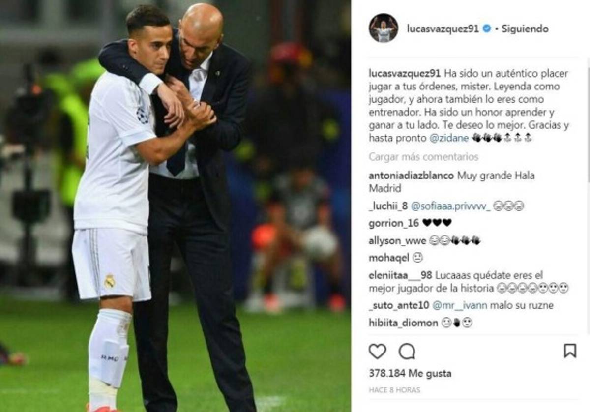 Emotivas palabras: Así se despidieron de Zidane los jugadores del Real Madrid en sus redes sociales