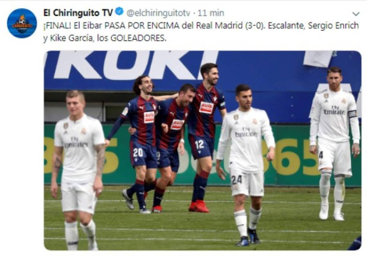 ''Bochorno'', así se come la prensa al Real Madrid tras recibir paliza del Eibar