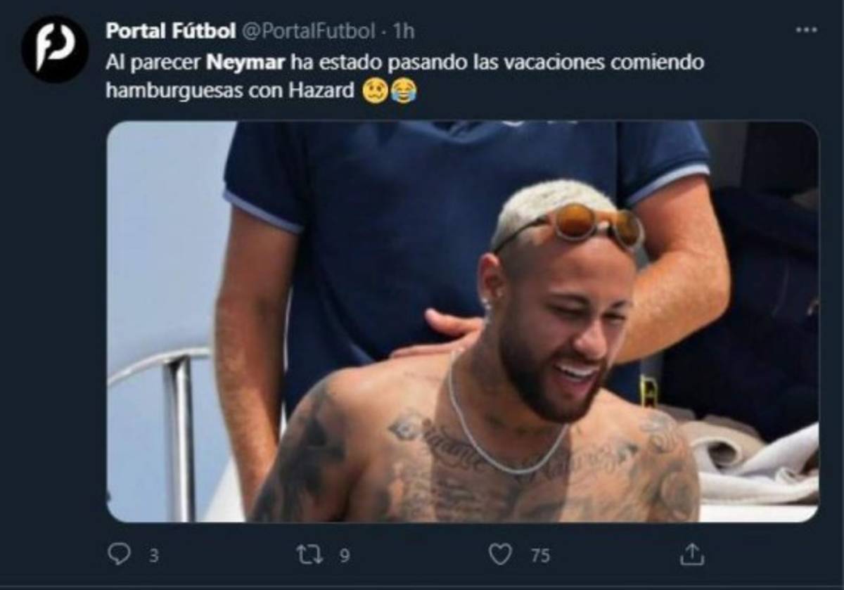 Neymar es víctima de los memes por la nueva 'panza' que desarrolló durante sus vacaciones