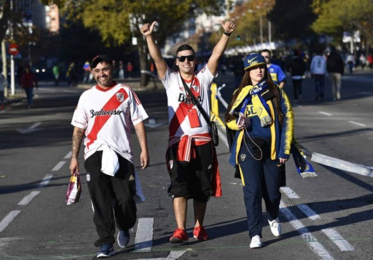 EN FOTOS: El impresionante ambiente en el Bernabéu para la final River-Boca    