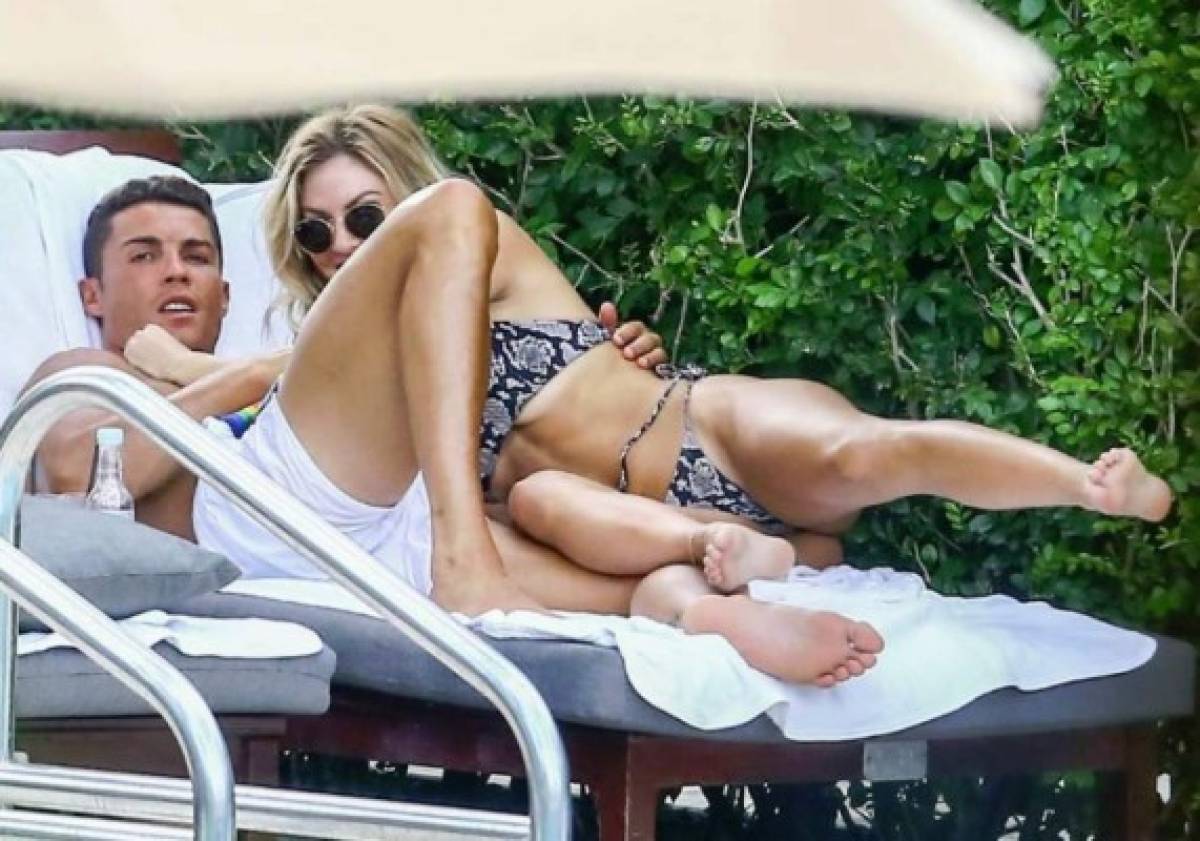 Captan a Cristiano Ronaldo en Miami Beach, con la espectacular rubia Cassandre Davis