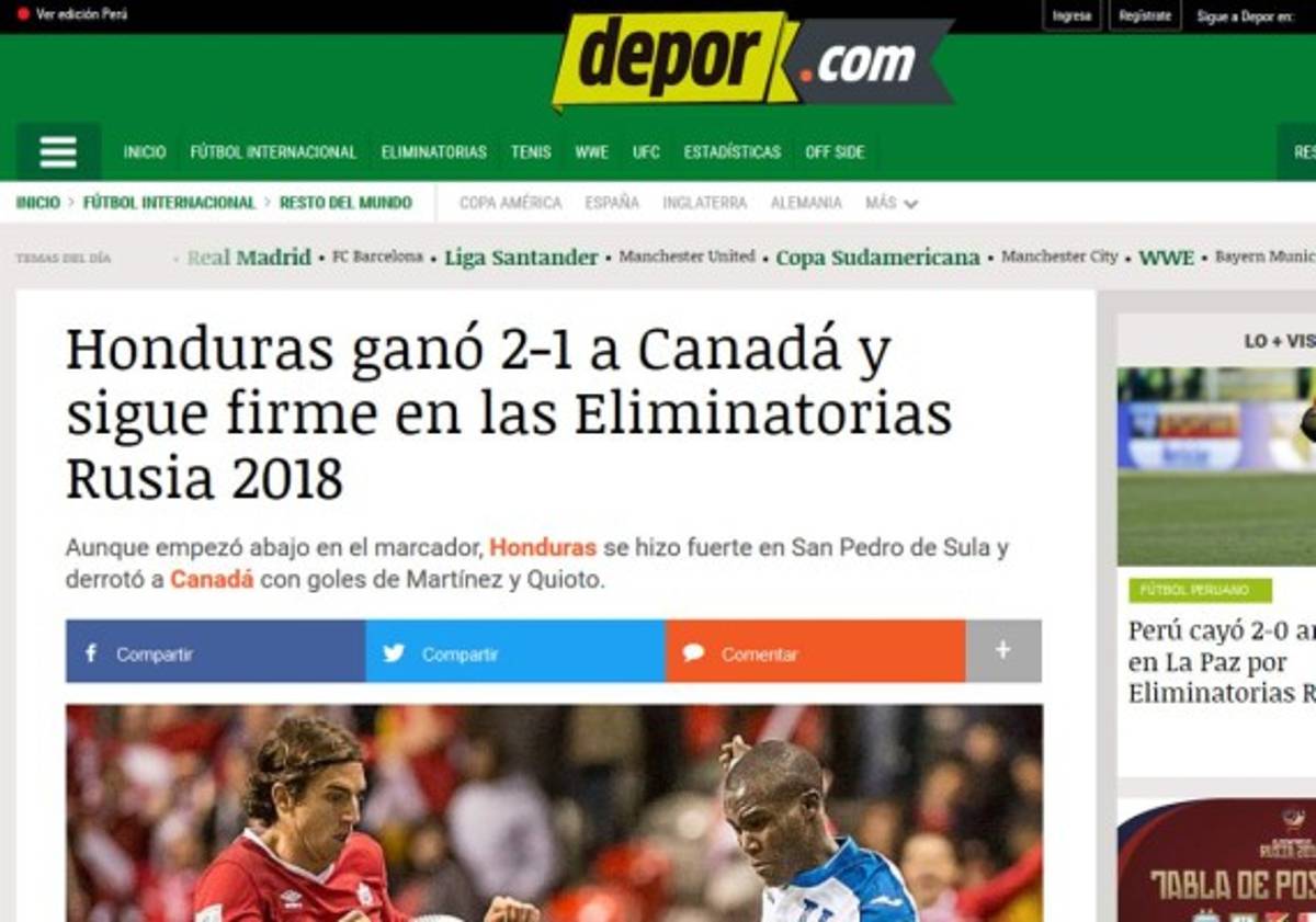 La prensa internacional resalta que 'Honduras sigue viva en la Eliminatoria de Concacaf'