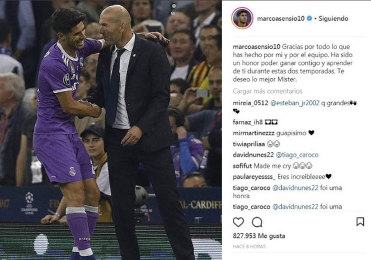 Emotivas palabras: Así se despidieron de Zidane los jugadores del Real Madrid en sus redes sociales