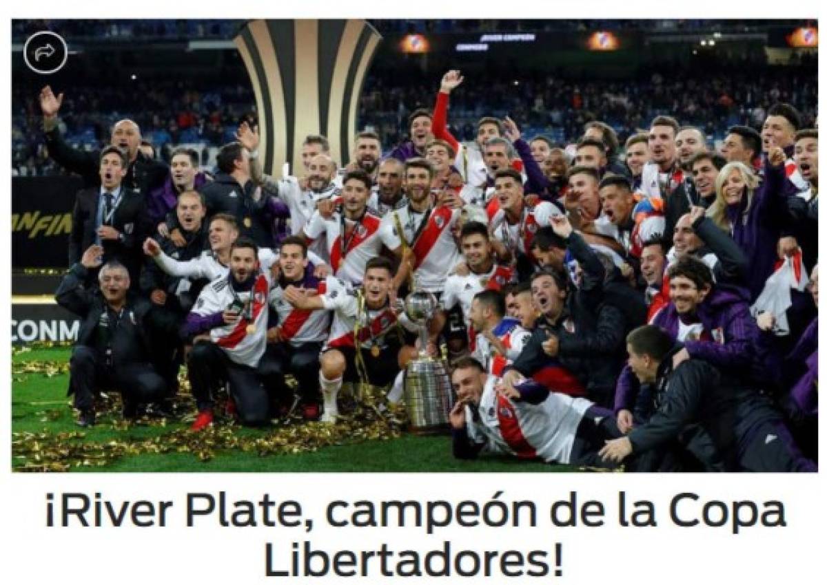 ¡Campeones! La prensa mundial se rinde ante River tras conquistar la Copa Libertadores