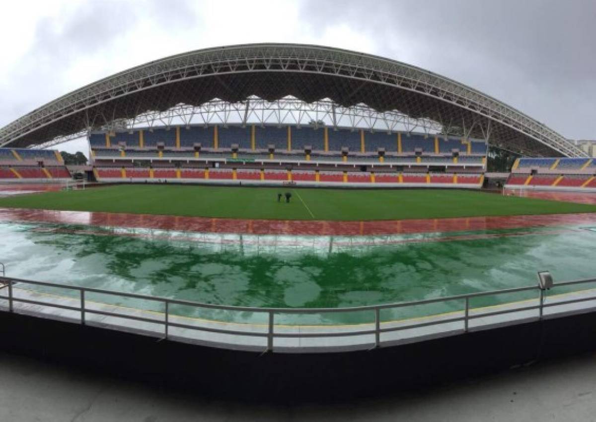 ¡Espectacular drenaje! Así luce estadio de Costa Rica pese a torrencial aguacero