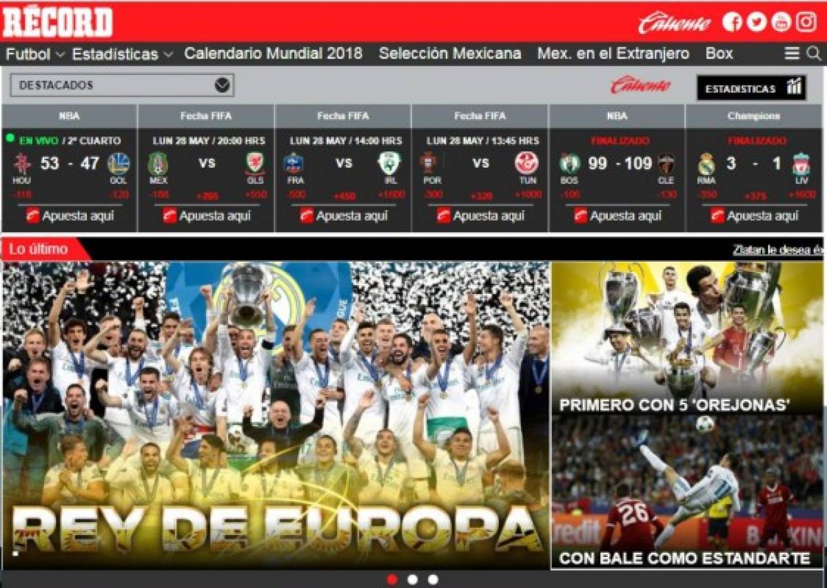 Las portadas luego de que el Real Madrid lograra el tricampeonato en Champions