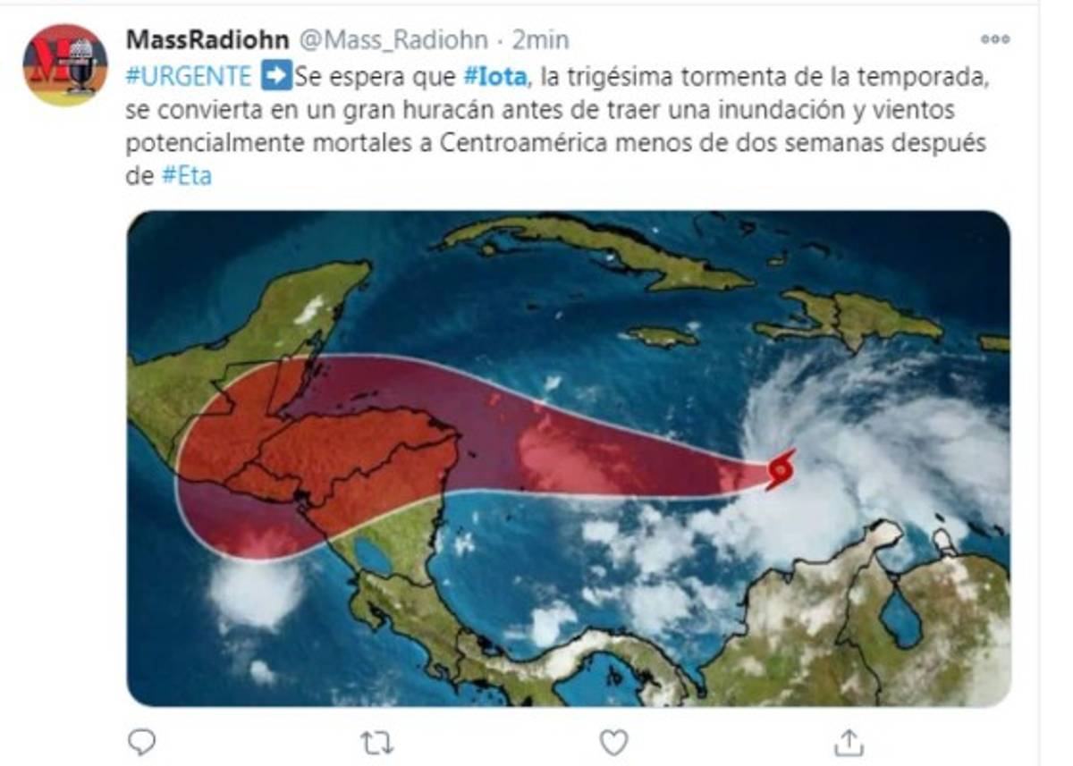 Lo que se dice del Huracán Iota: 'Traerá inundaciones y vientos mortales a Centroamérica'