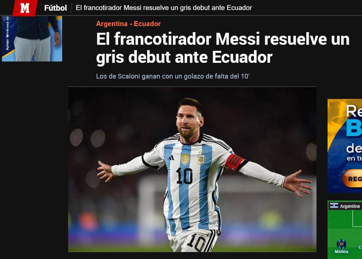 “Conmebol es la zona más fácil para clasificar”, “Messi es un hijo de...”: esto dice la prensa tras el golazo de tiro libre de Leo con Argentina