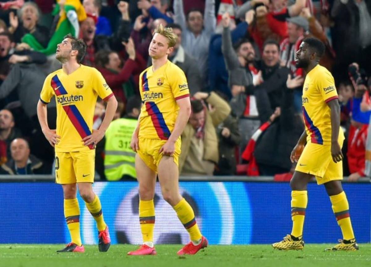 ¡Abatidos! La tristeza del Barcelona luego del gol al 90+2 del Athletic Bilbao