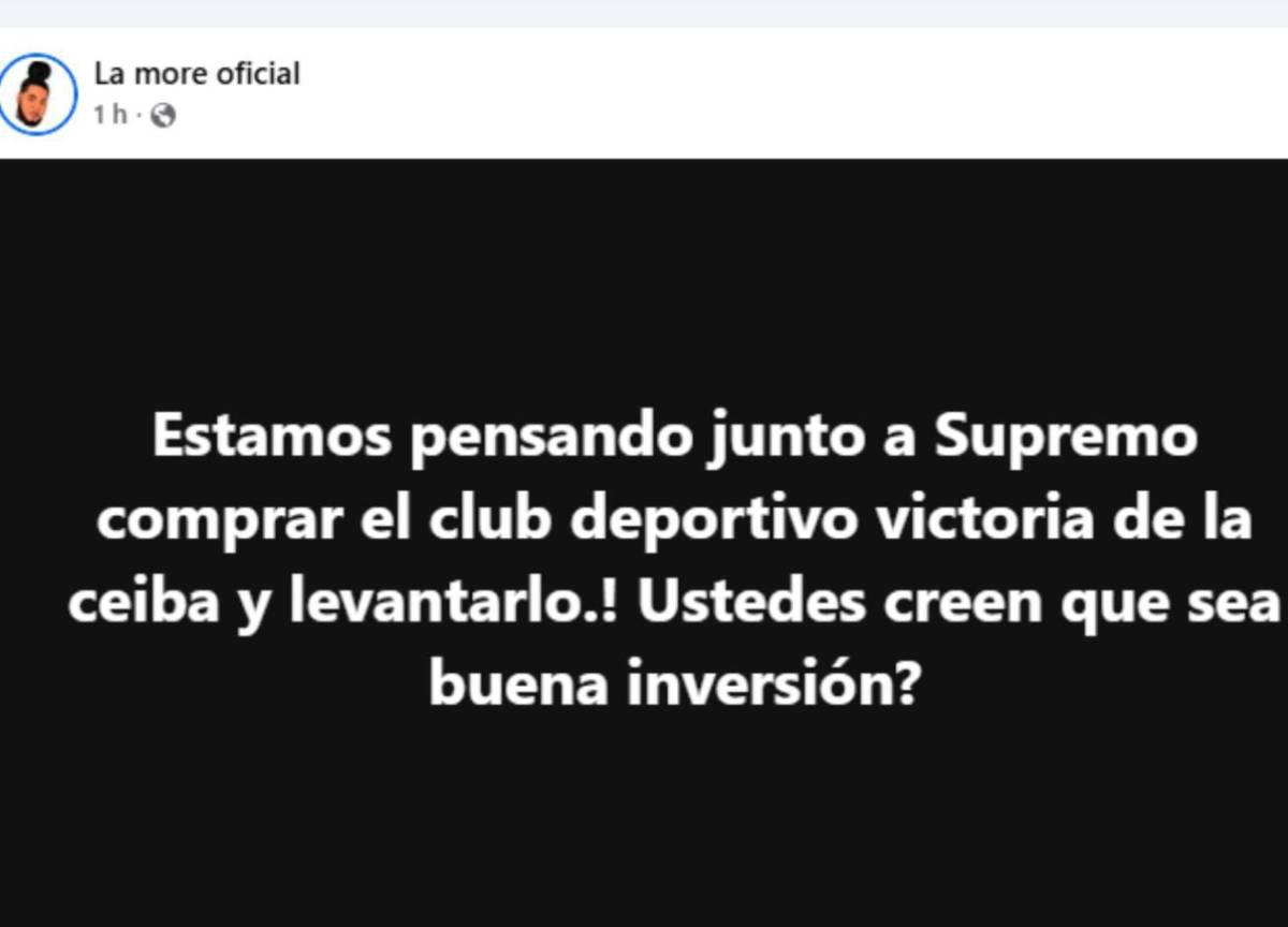 Supremo y La More impactan a Honduras: quieren sacar de la crisis a histórico club de la Liga Nacional