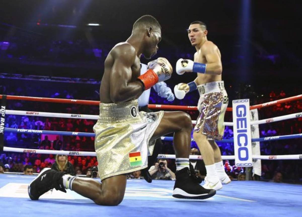 Las mejores fotos que dejó nocaut de Teófimo López a Richard Commey por el título mundial