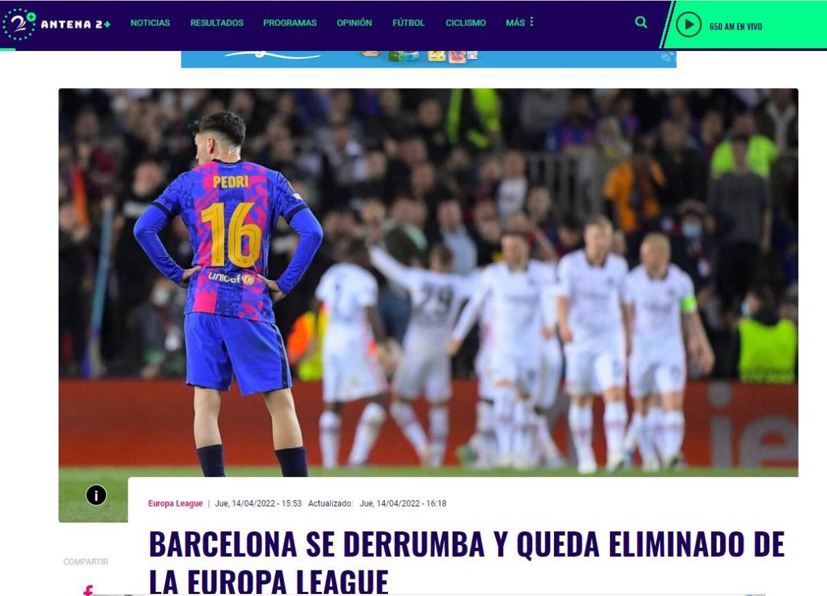 Las portadas y lo que dice la prensa sobre la eliminación del Barcelona en la Europa League: ¡Humillados!