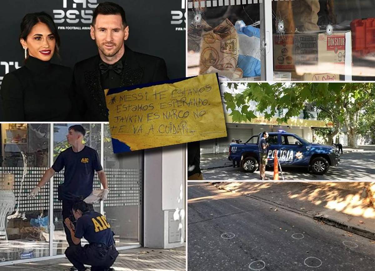 Llegaron armados, 14 balazos y una nota para Messi: “Te estamos esperando; Javkin es narco y no te va a cuidar”