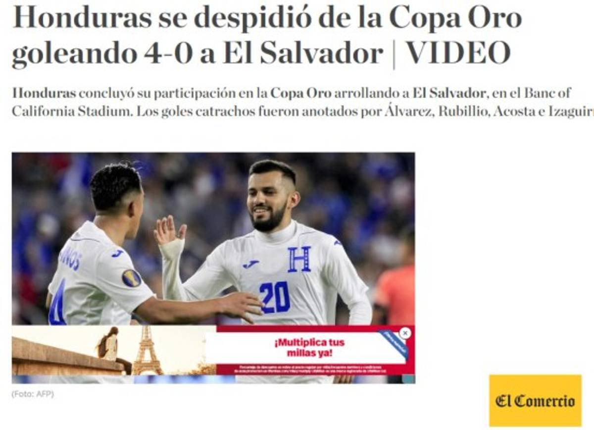 ¡Paliza! La prensa internacional y sus titulares tras la goleada de Honduras a El Salvador  