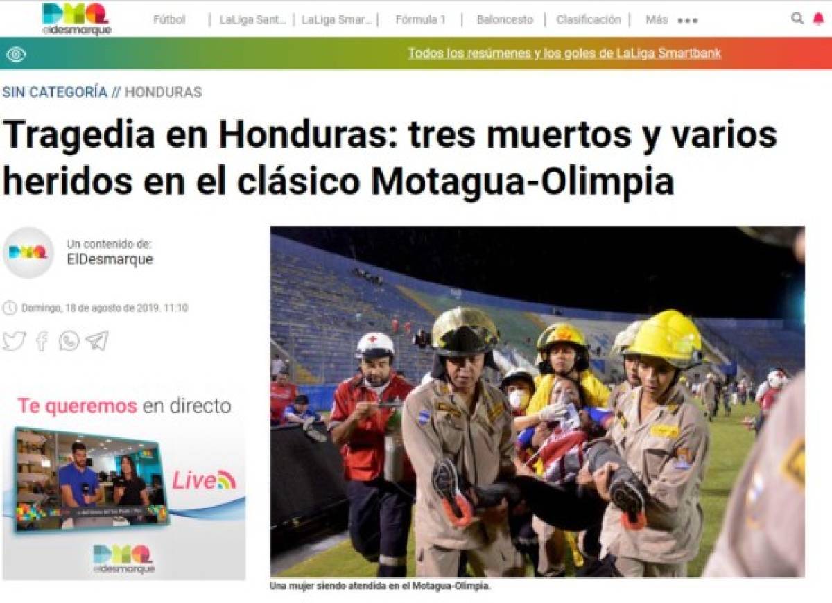 ¡Tragedia en Honduras! Así amanece la prensa mundial por el drama vivido en el Nacional