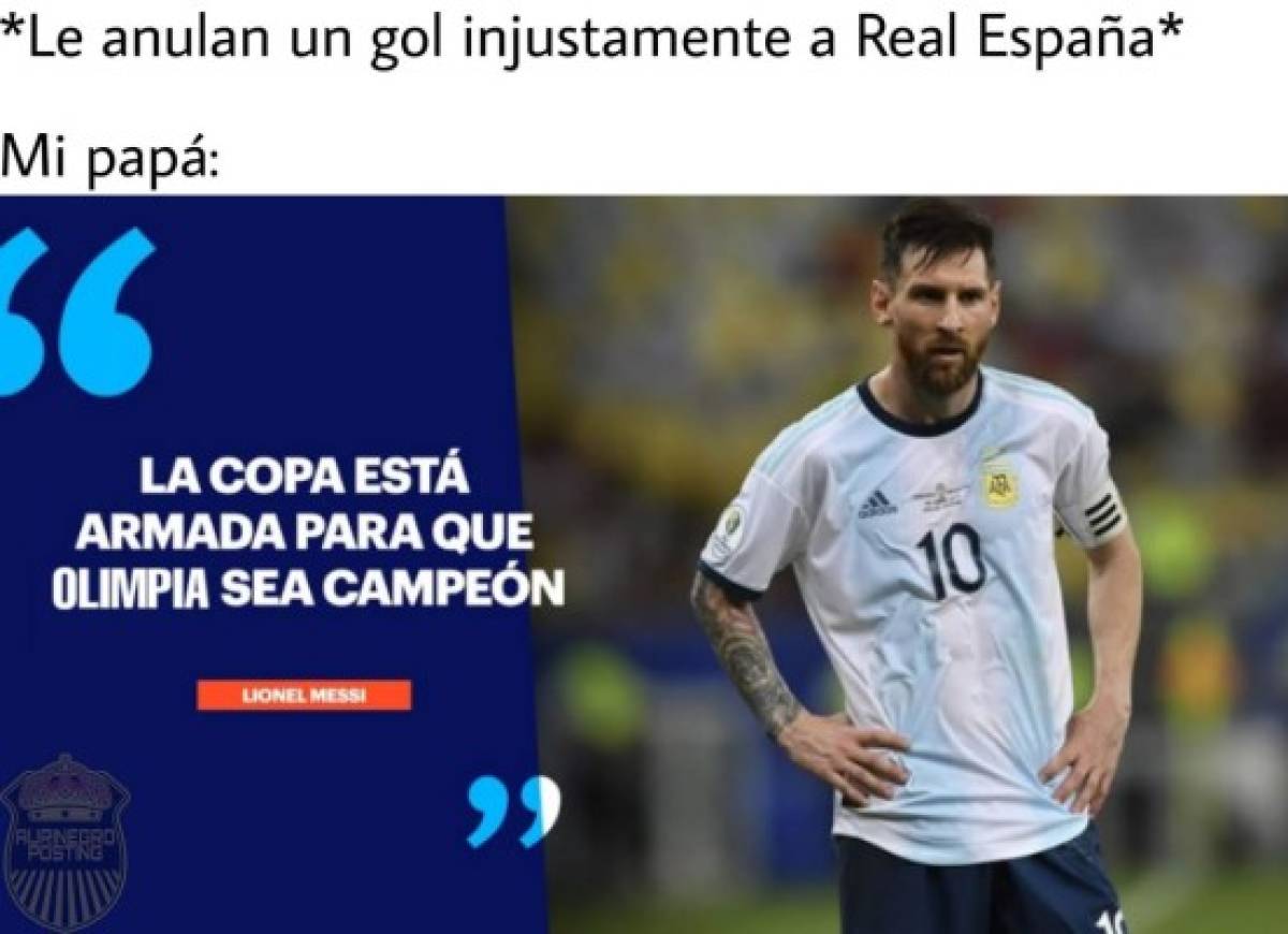 Imperdibles memes: Las burlas por la manita arbital a Olimpia y a Real España por su nuevo proceso