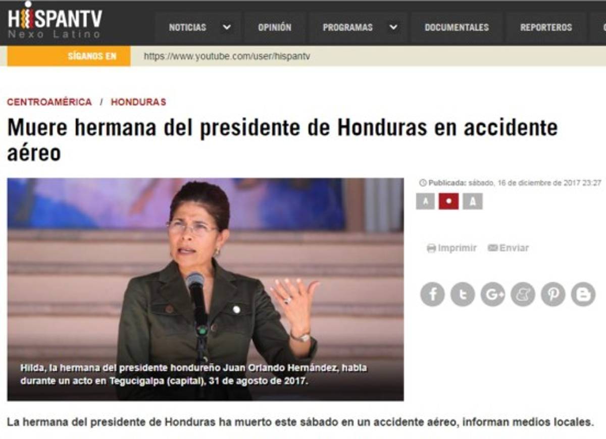 La prensa internacional reacciona impactada por la muerte de Hilda Hernández