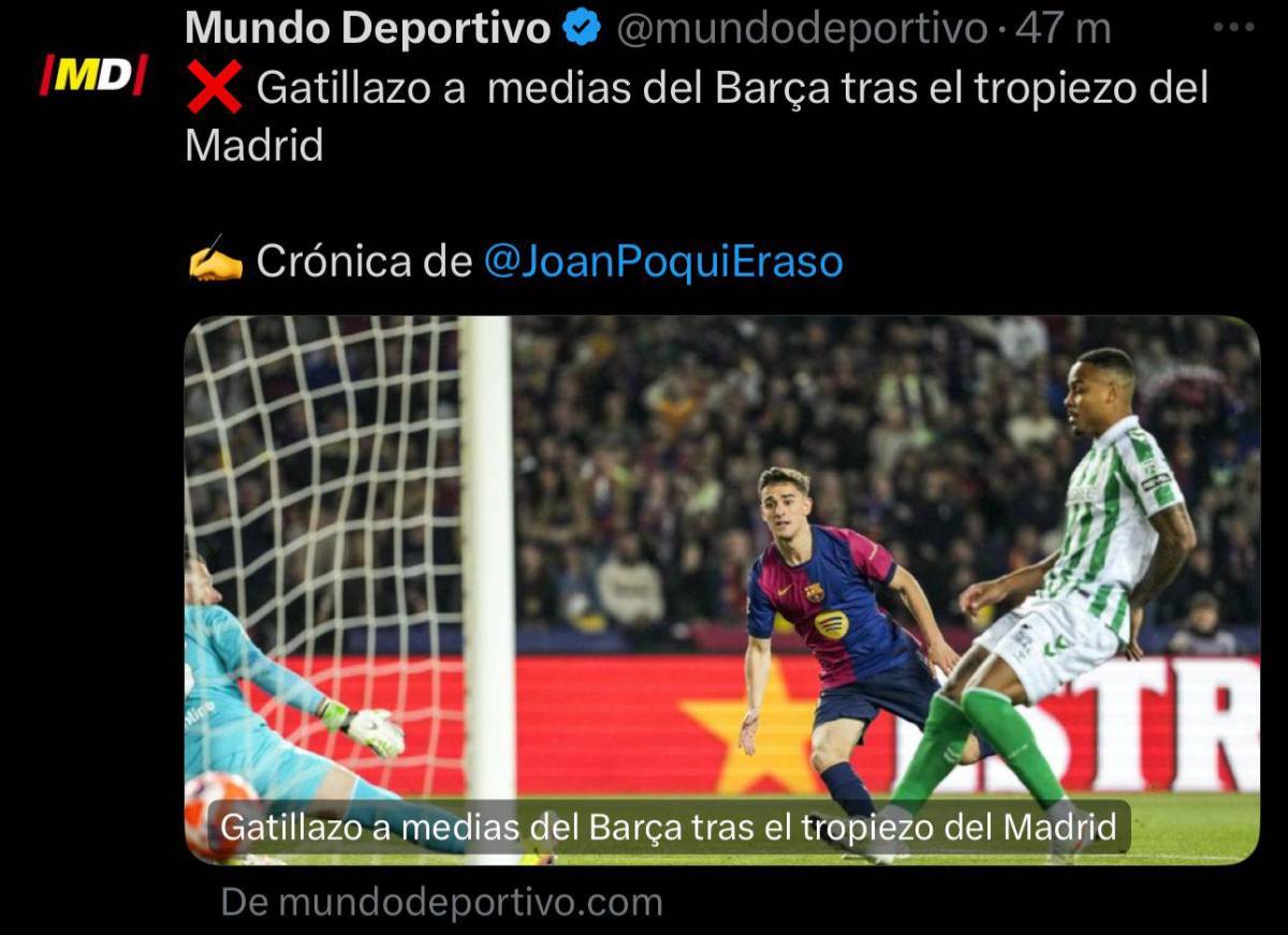 Es parte de la estrategia En Madrid celebran este empate: así reacciona la prensa del Barcelona por dejar LaLiga viva