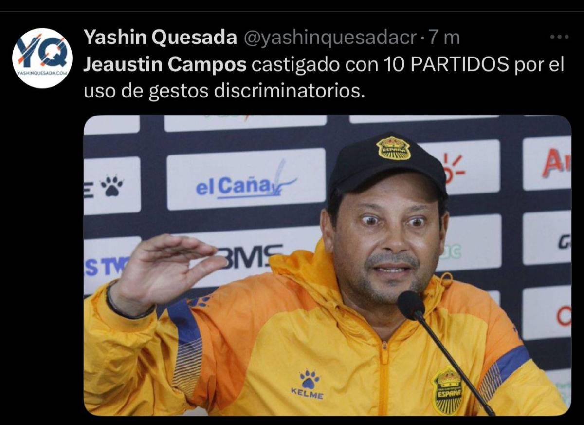 Le salió caro: la prensa tica y hondureña reacciona al castigo de 10 partidos que recibió Campos por parte de Concacaf