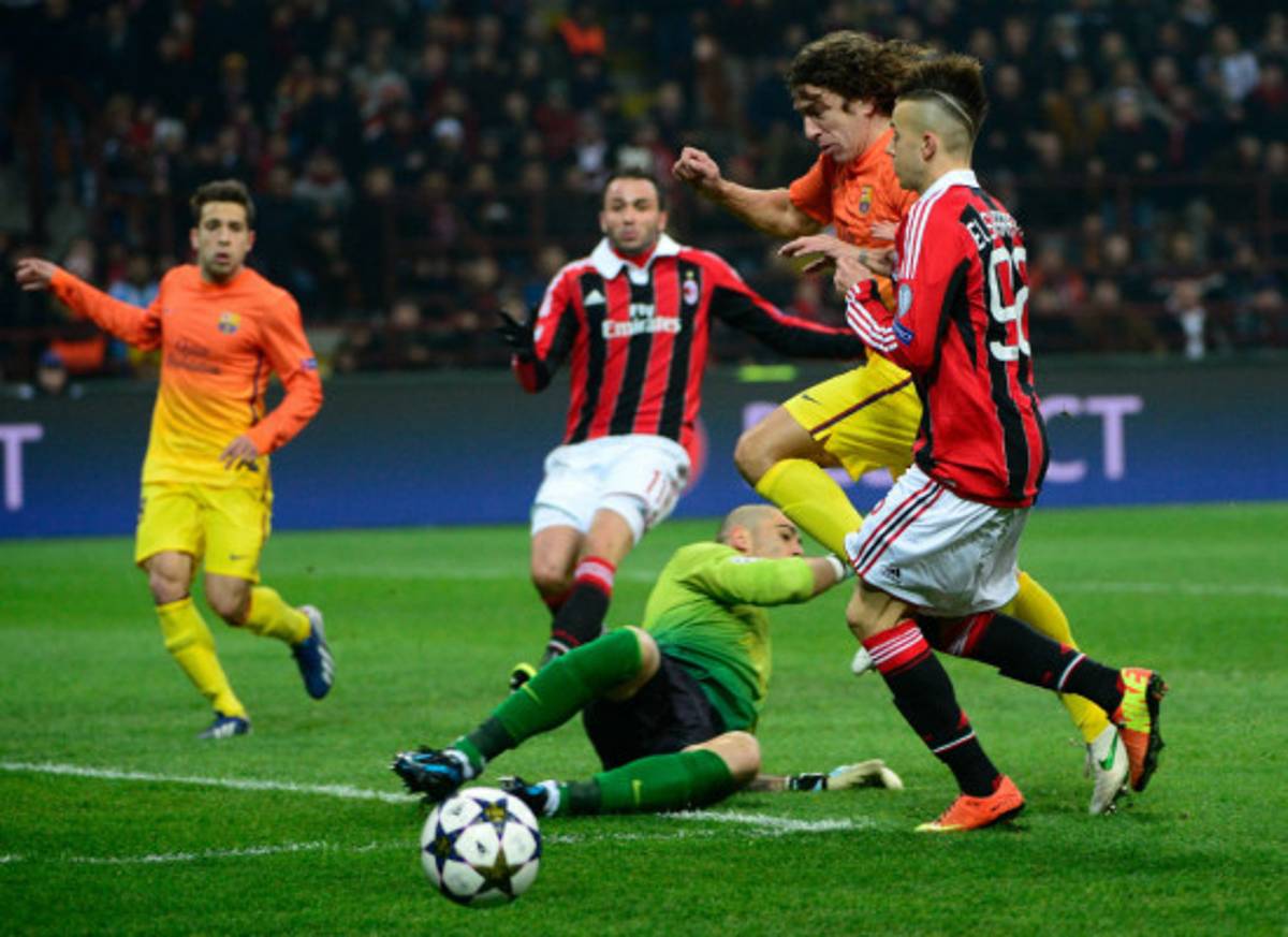 Milan venció 2-0 al Barcelona en un partido de la Champions League.