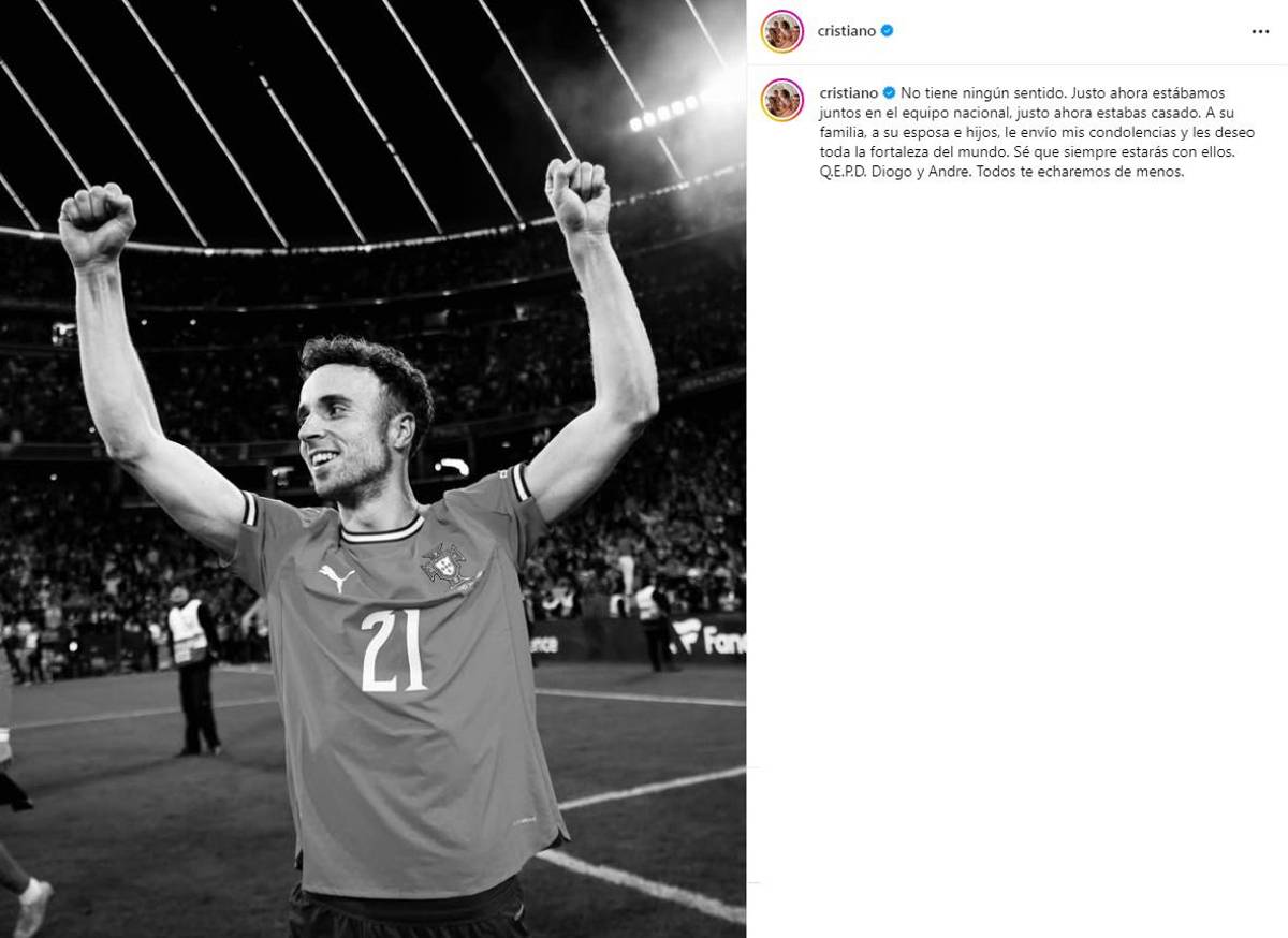 Así quedó el Lamborghini en el que Diogo Jota perdió la vida y la desgarradora reacción de Cristiano Ronaldo a su muerte