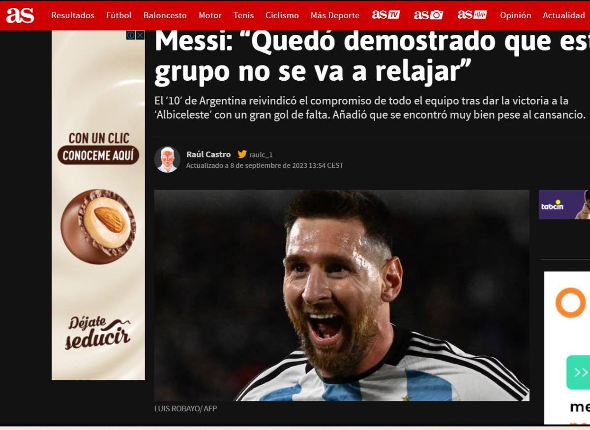 “Conmebol es la zona más fácil para clasificar”, “Messi es un hijo de...”: esto dice la prensa tras el golazo de tiro libre de Leo con Argentina