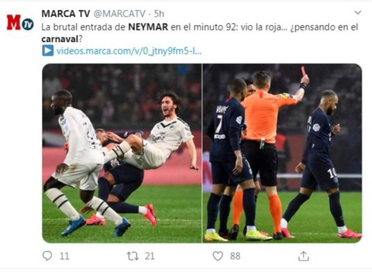 ¿Lo hizo para irse al carnaval de Río? Neymar se deja expulsar y arma la polémica en el PSG
