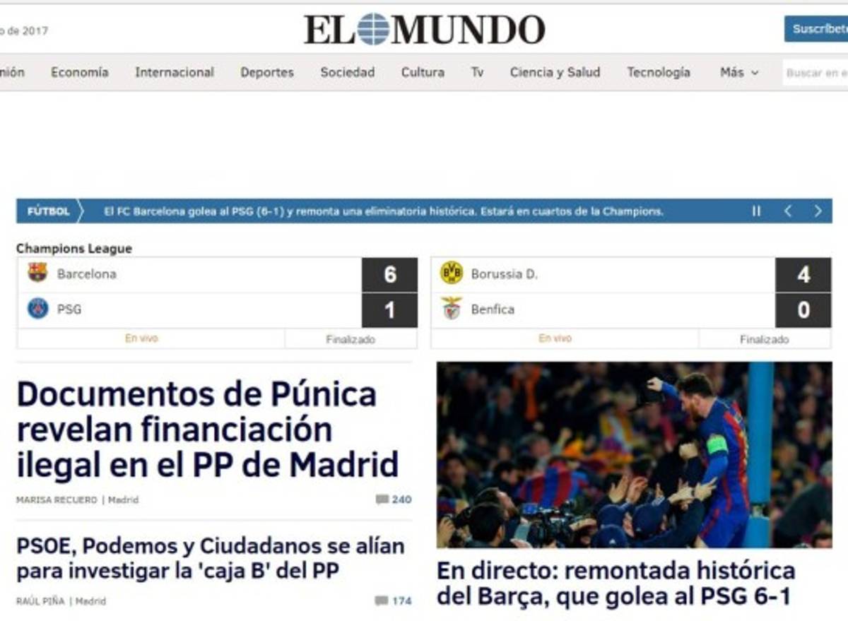 La prensa mundial se rinde al Barcelona: 'Proeza, apoteósico, grande el Barça'