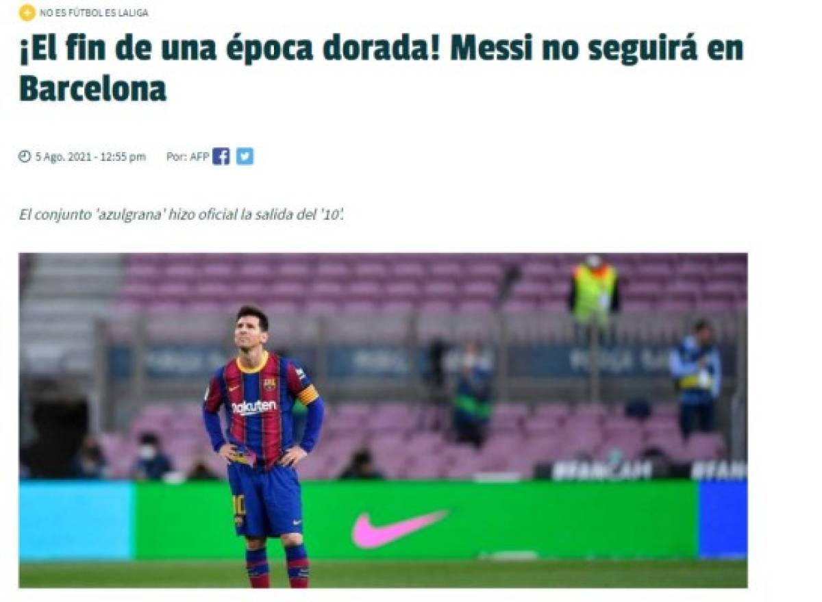 ¡Estalló un verdadero bombazo! Reacción de la prensa mundial ante la marcha de Messi del Barcelona