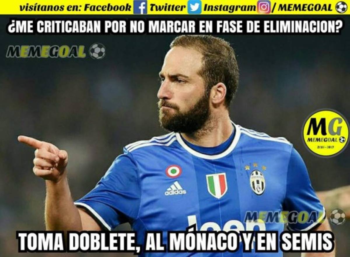 Los terribles memes contra Higuaín en el gane de la Juventus ante Mónaco