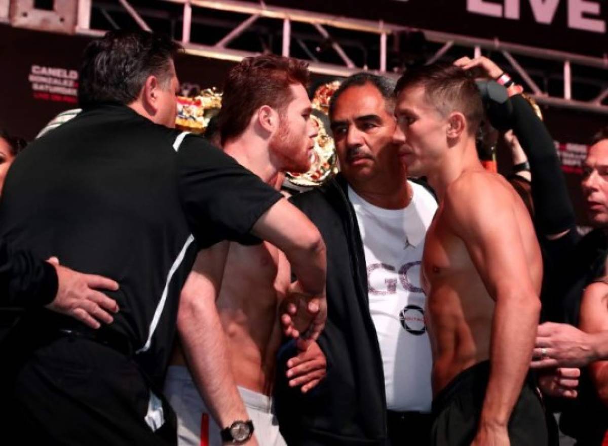 FOTOS: 'Canelo' Álvarez se calienta y pierde el control en el pesaje con Golovkin