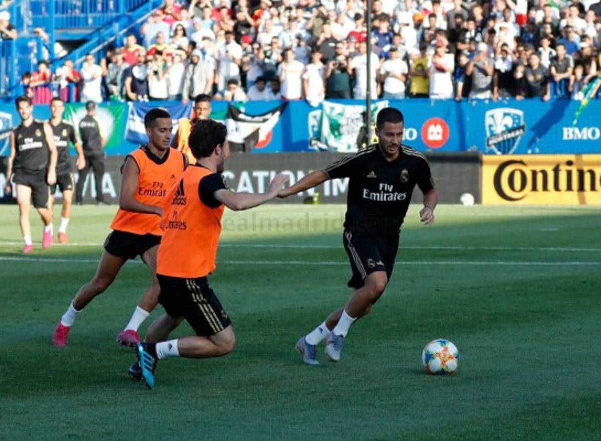 La vuelta de Zidane, la magia de Hazard y con estadio lleno, así entrenó el Real Madrid en Montreal