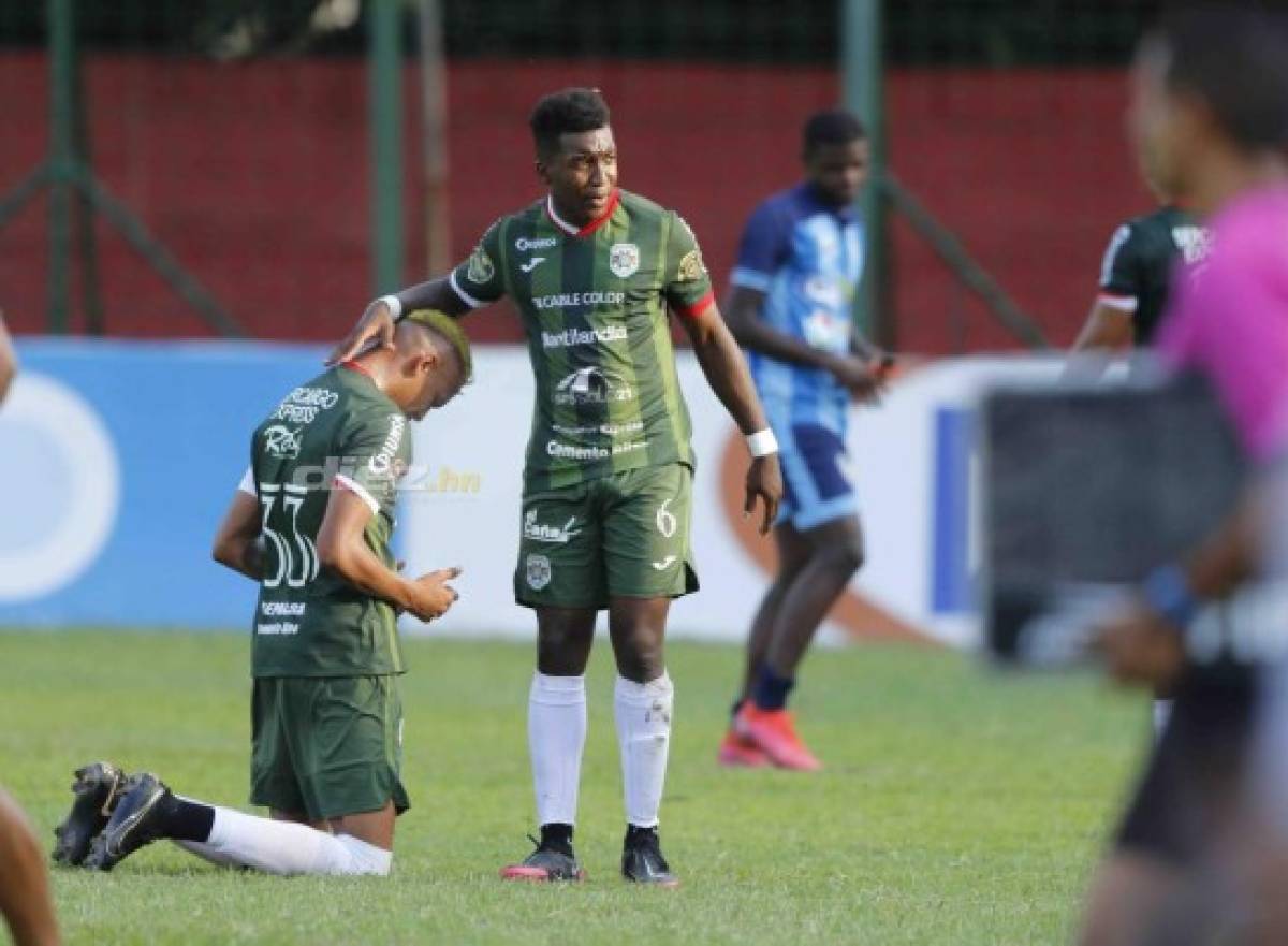 En fotos: Visita de lujo en el Vida-Motagua; el acrobático festejo de Omar Rosas y el cariñito de Nazar a su goleador