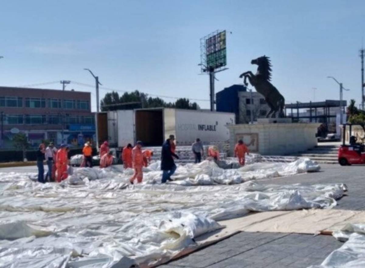 Así es el hospital inflable que México instaló para atender pacientes con coronavirus