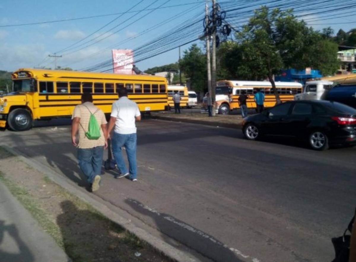 FOTOS: Segundo día del paro nacional de transporte en Honduras