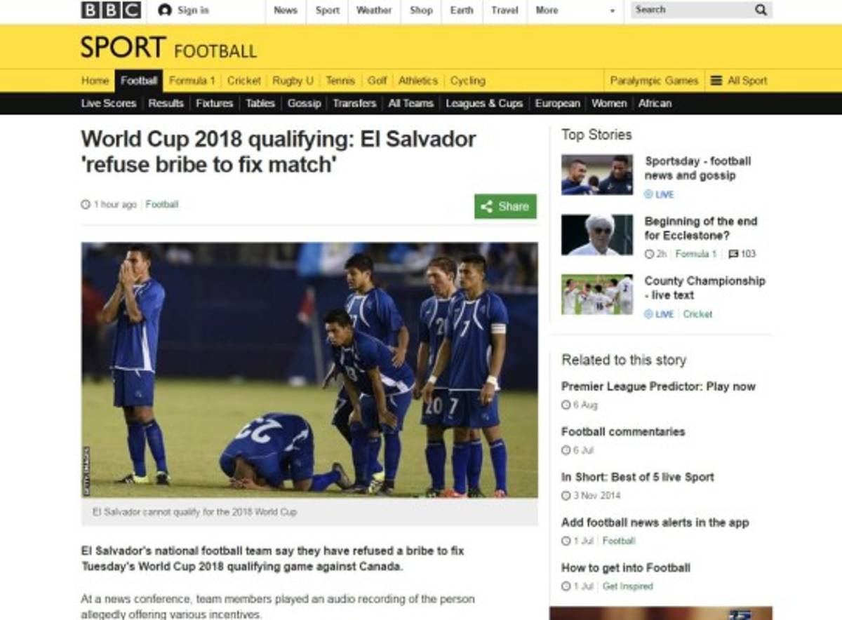 Prensa mundial hace eco del escándalo que denunciaron seleccionados de El Salvador