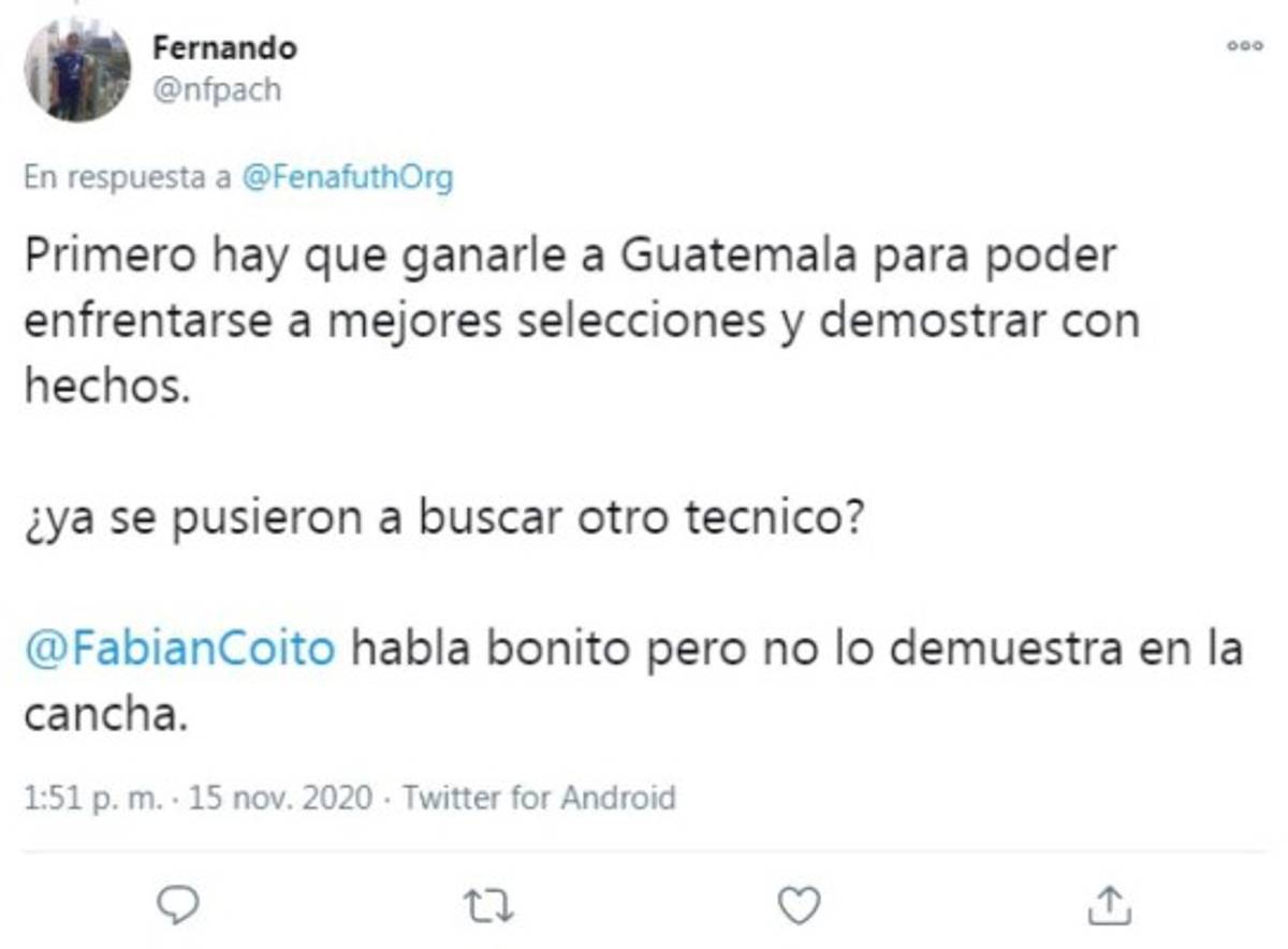 Las críticas hacia Fabián Coito tras perder ante Guatemala: 'Ridículo lo de la Selección”