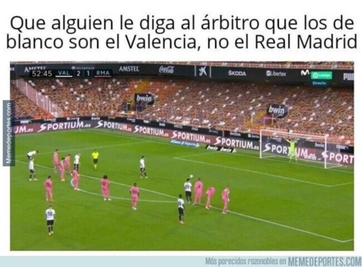 Los memes y los penales revientan al Real Madrid tras recibir paliza del Valencia