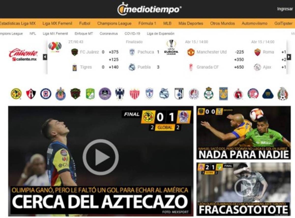 Lo que dice la prensa mexicana sobre el Olimpia: 'Cerca del aztecazo y un equipo sucio'