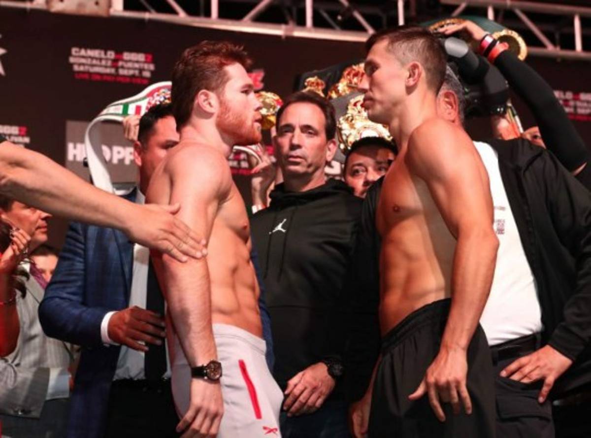 FOTOS: 'Canelo' Álvarez se calienta y pierde el control en el pesaje con Golovkin
