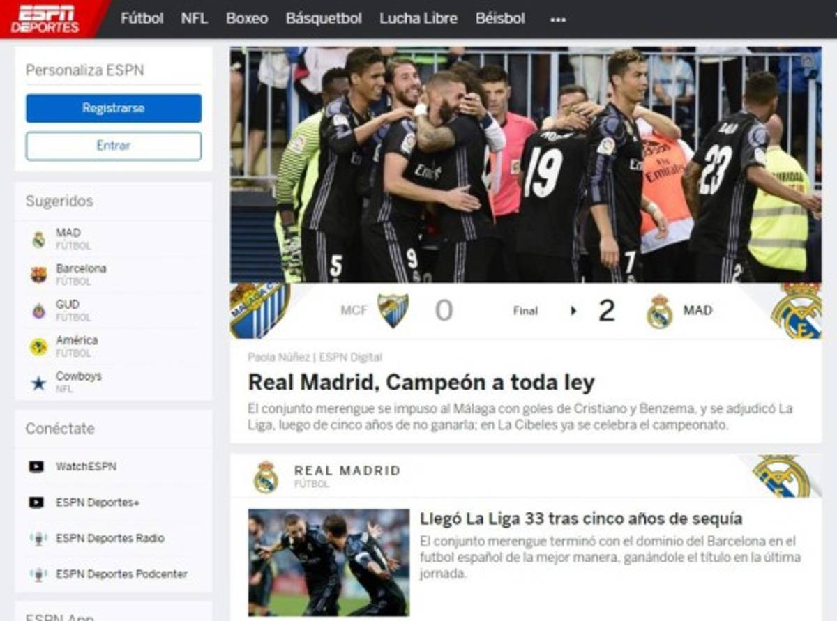 Lo que dice la prensa internacional sobre el título de Liga del Real Madrid