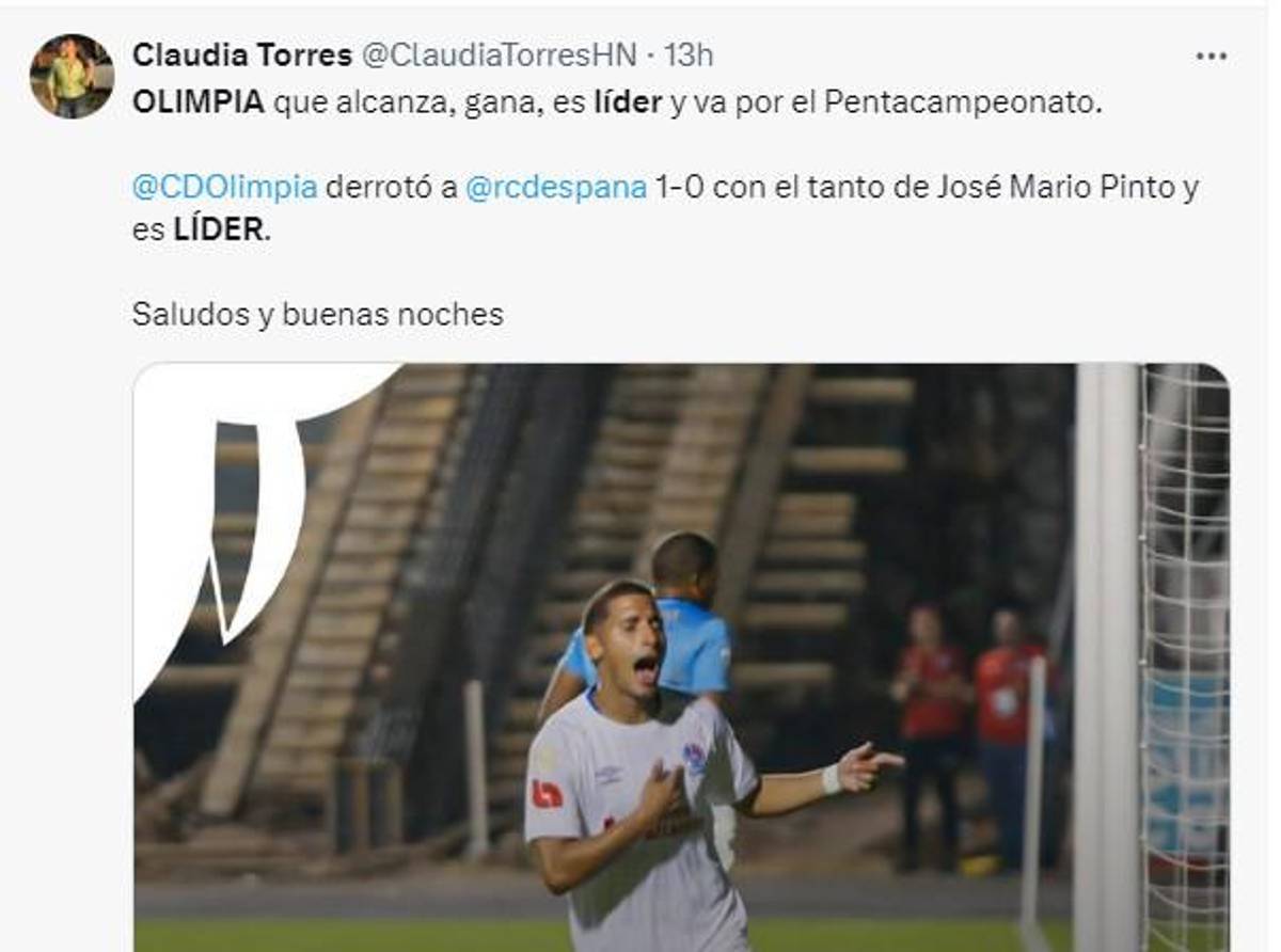 Así reaccionó la prensa hondureña al liderato de Olimpia y caída de Real España: el posteo de ESPN y del propio club albo