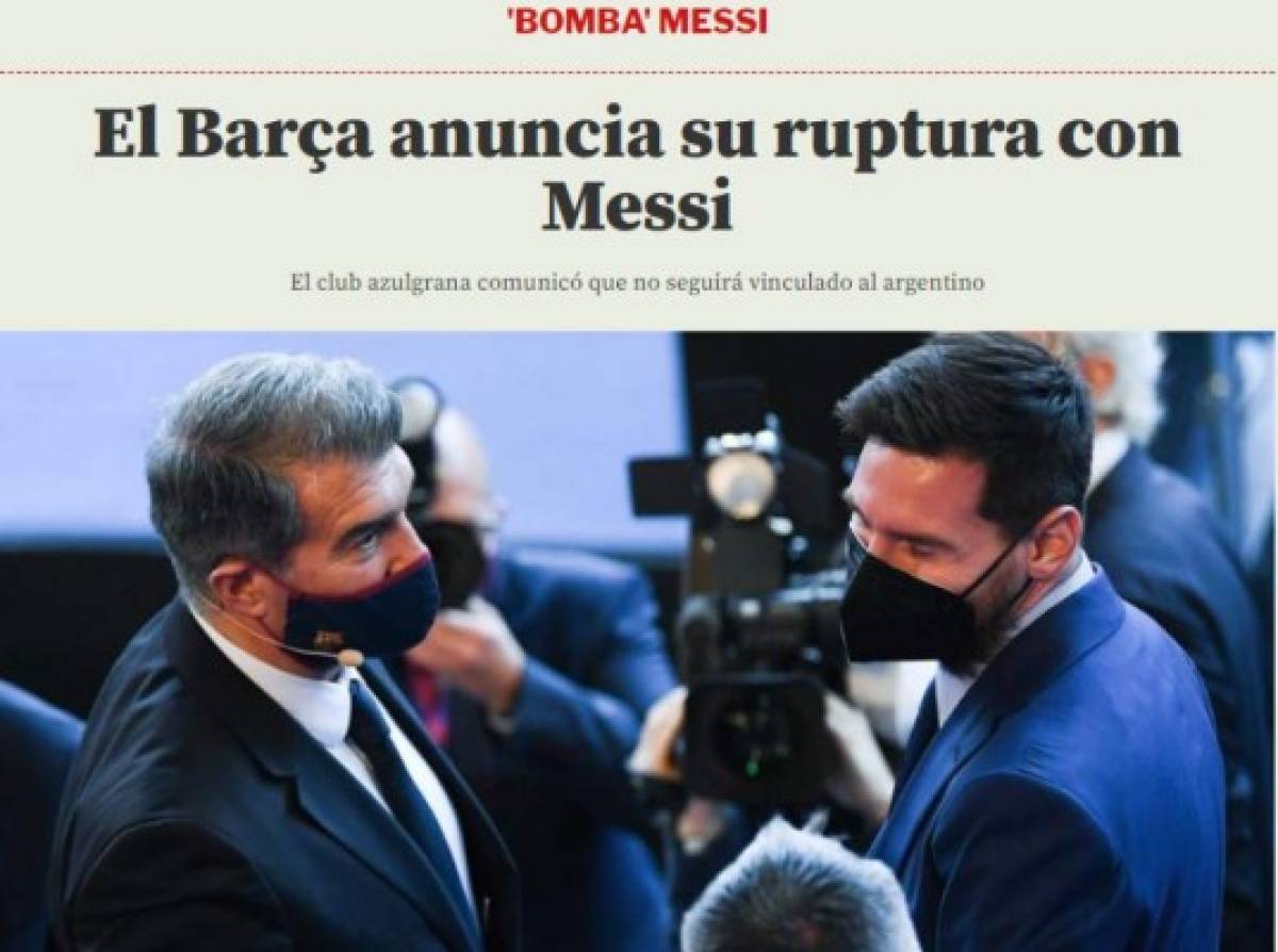 ¡Estalló un verdadero bombazo! Reacción de la prensa mundial ante la marcha de Messi del Barcelona