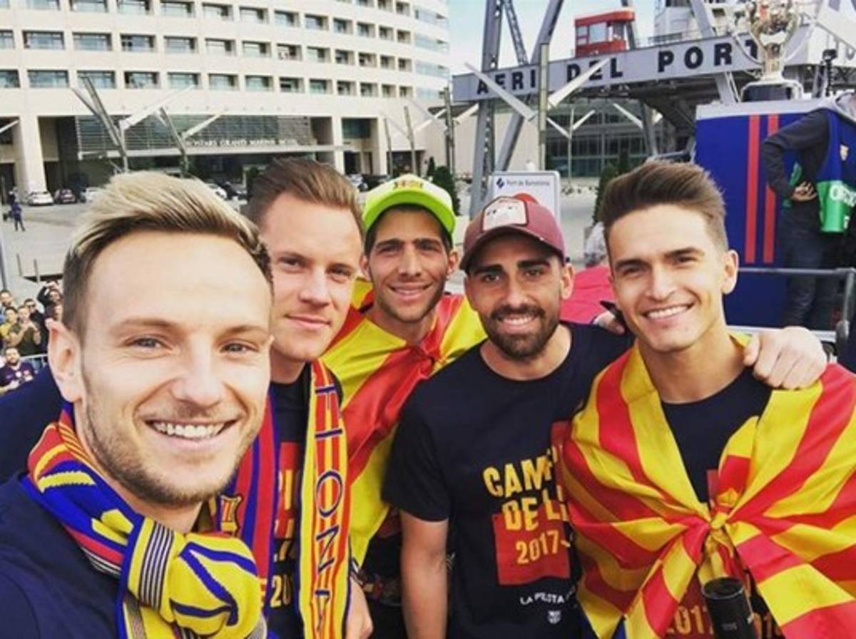 FOTOS: La gran celebración del FC Barcelona por el doblete en España